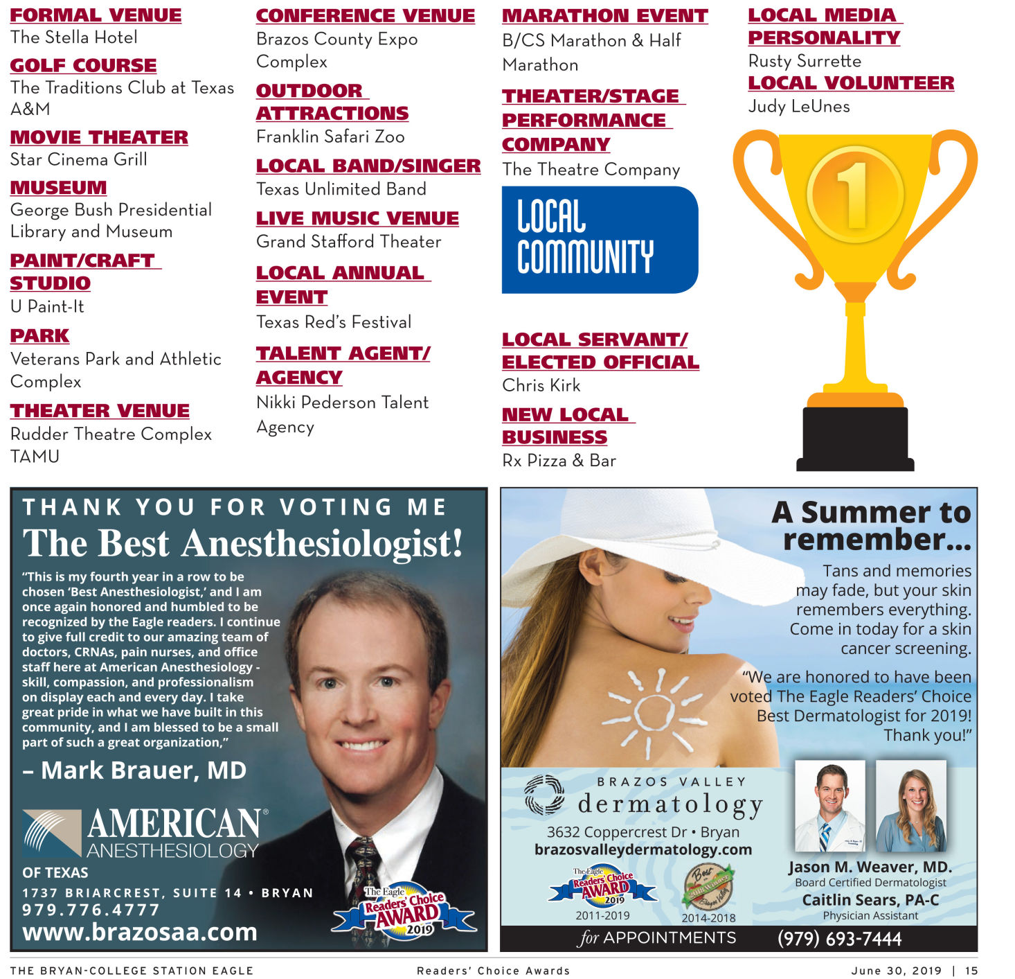 The Eagle Readers' Choice Award 2019